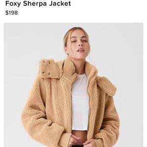 Alo Sherpa jacket, camel color, XS, hood removable